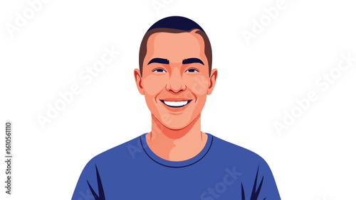 Smiling Young Man Portrait Illustration. featuring man, male, young and more, creating a perfect scene. This scene includes elements like portrait, illustration, smiling.
