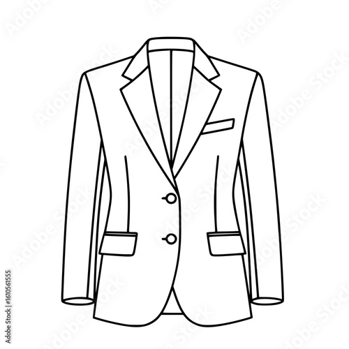 Formal coat simple outline fashion drawing