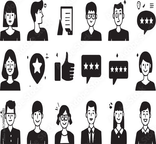 Isometric illustration of two women reviewing a website with star ratings and user profiles