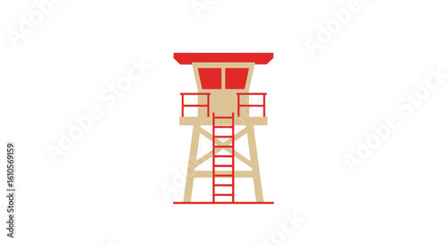 red lifeguard tower simple design clip art preview