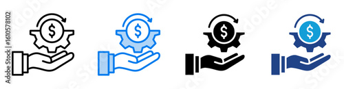 Remittance icon set multiple style collection