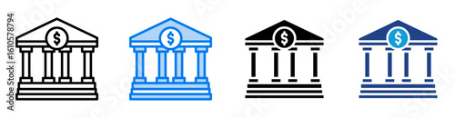 Finance sector icon set multiple style collection