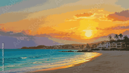 Dusk Alchemy The most beautiful sunset isolated watercolor vector illustration svg