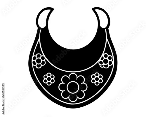 Baby bib vector silhouette illustration isolated on white background