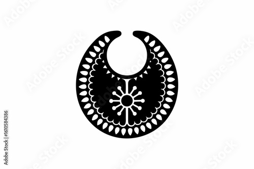Baby bib icon vector silhouette illustration isolated on white background