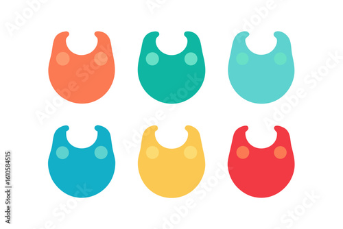set of Baby bib vector silhouette illustration isolated on white background