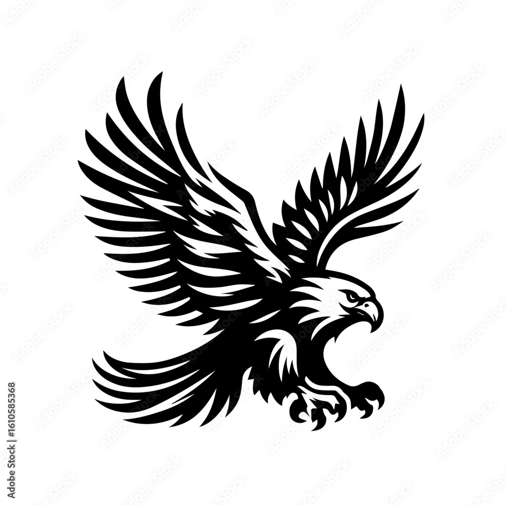 Fototapeta premium A majestic eagle in flight, with wings spread wide