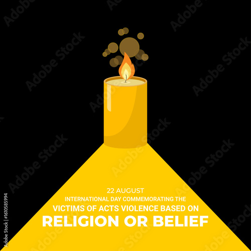 international day commemorating the victims of acts violence based on religion or belief. 22 august. holiday concept. template for background with banner, poster and card. Vector illustration. 