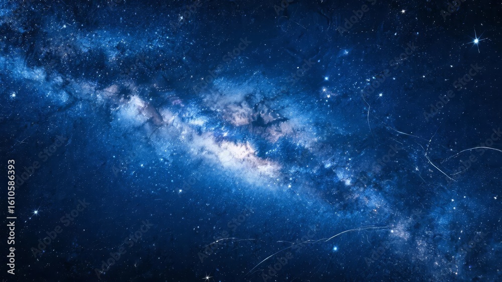 Fototapeta premium Stellar View of the Milky Way Galaxy with Bright Stars and Cosmic Dust