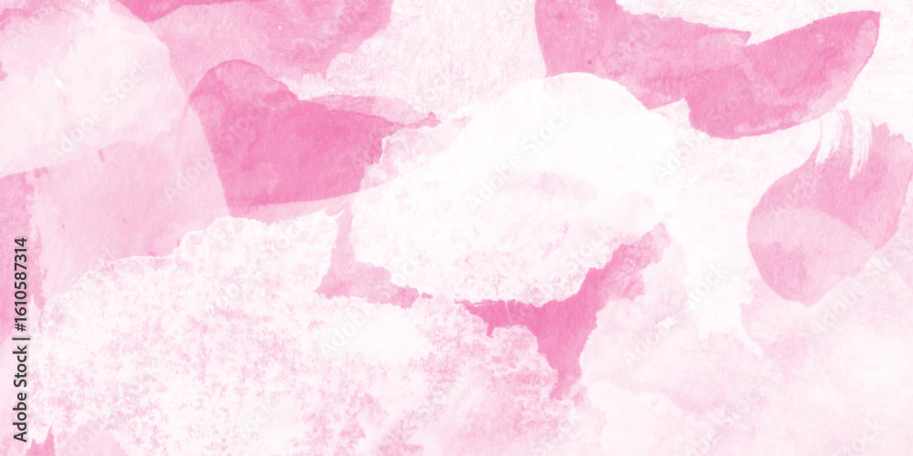 Fototapeta premium Abstract watercolor design with a soft pastel color palette dominated by shades of pink, The texture resembles a gentle blending of watercolors, with smooth transitions.