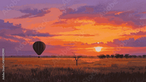 Aureate Descent The most beautiful sunset isolated watercolor vector illustration svg