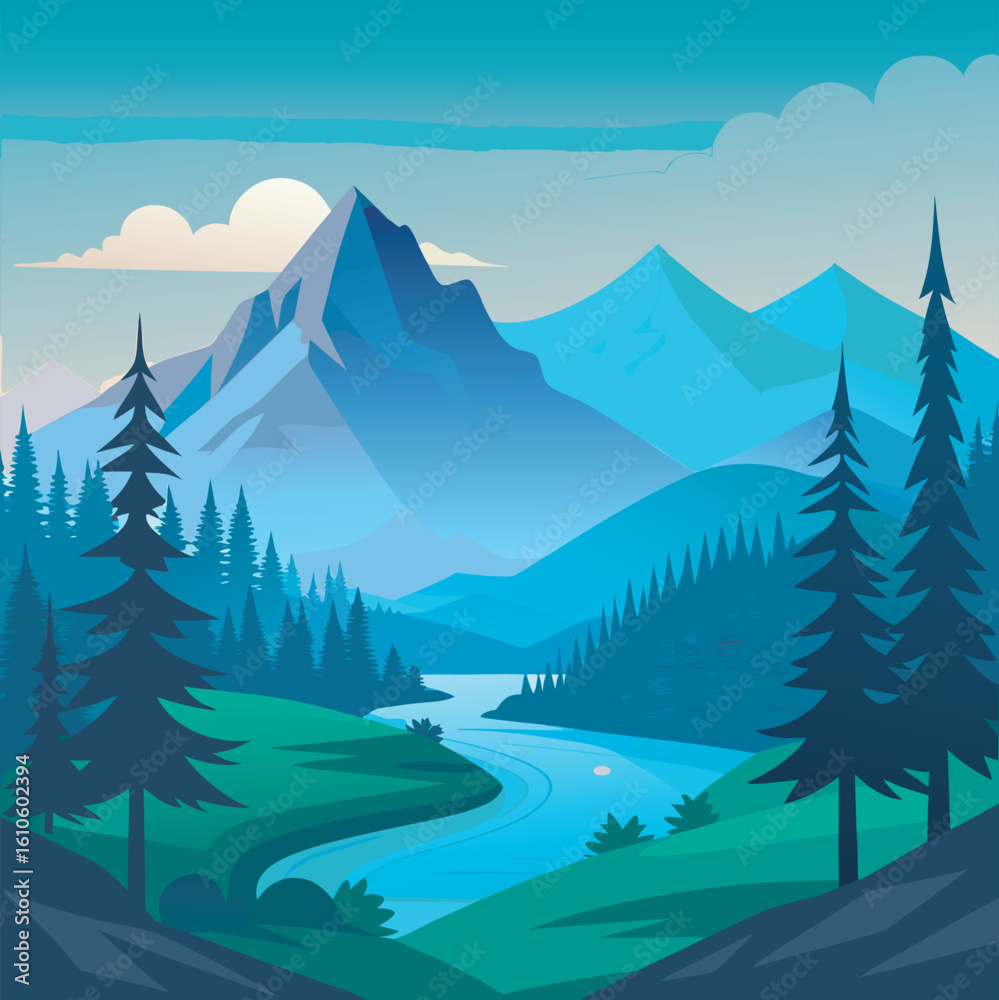 Fototapeta premium winter mountain landscape