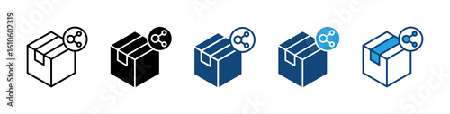 Packet icon set multiple style collection