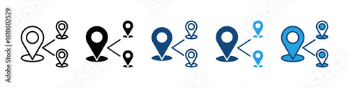Routing icon set multiple style collection