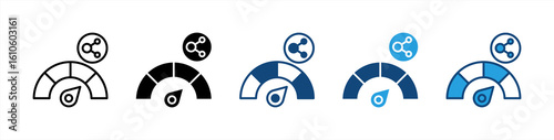 Bandwidth icon set multiple style collection