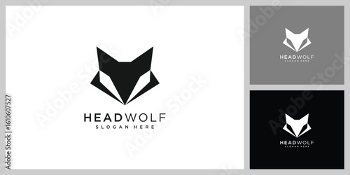 head wolf logo vector design template