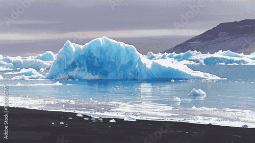 Glacial Whisper The most beautiful ice melt isolated watercolor vector illustration svg