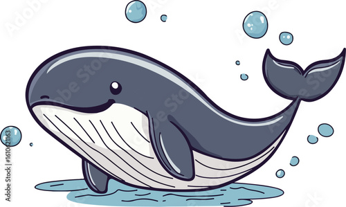 Cartoon whale illustration material
