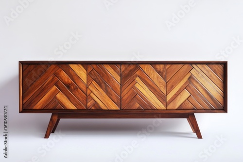 Herringbone wooden sideboard