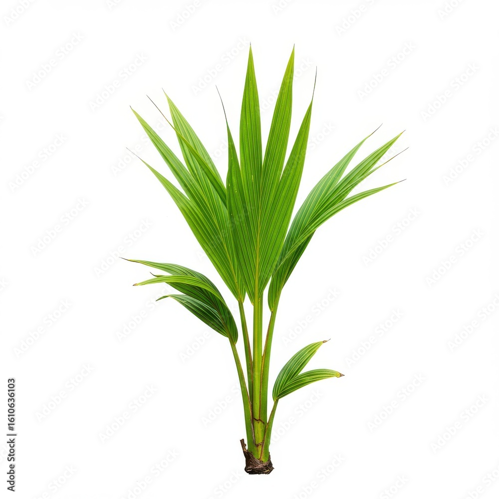 Fototapeta premium Palm sprout isolated on white background for botanical illustration, garden design.