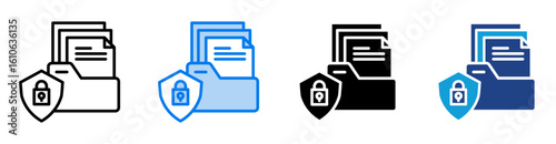 Confidential icon set multiple style collection