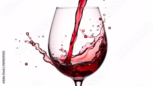 Dynamic Red Wine Splash in Glass
