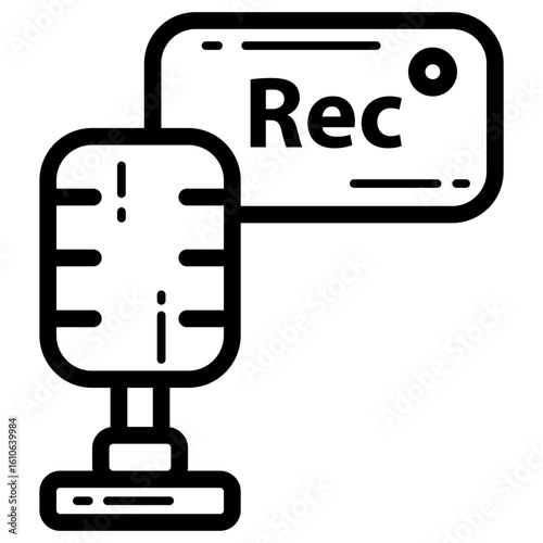 podcast recording lineart