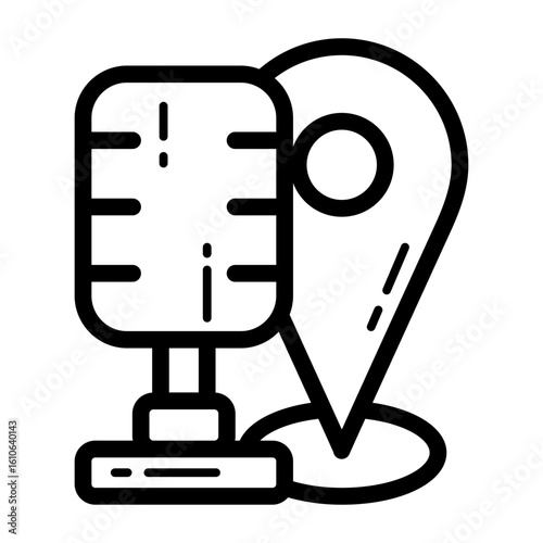 podcast location lineart