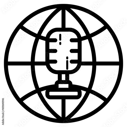 world podcast lineart
