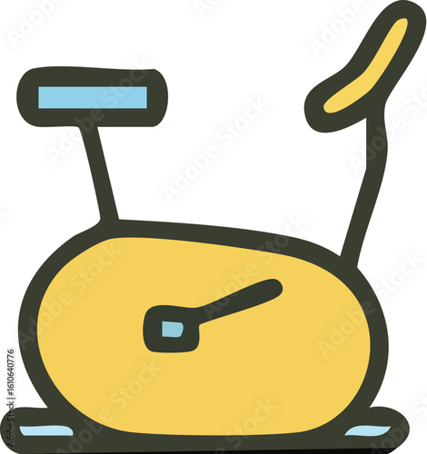 Stationary exercise bike fitness equipment icon.