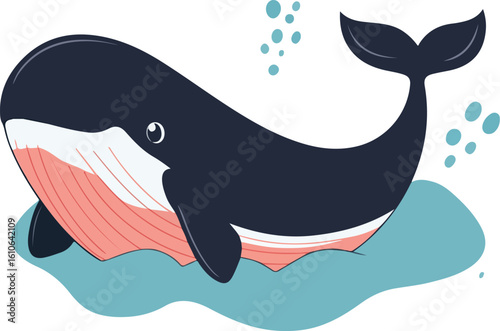 Cartoon whale illustration material
