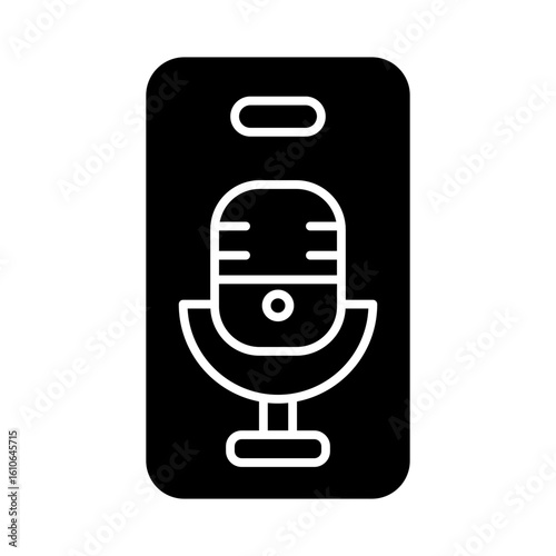 listening podcast on handphone glyph