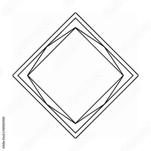 Nested diamond shapes with sharp angles geometric abstract