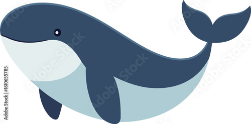 Cartoon whale illustration material

