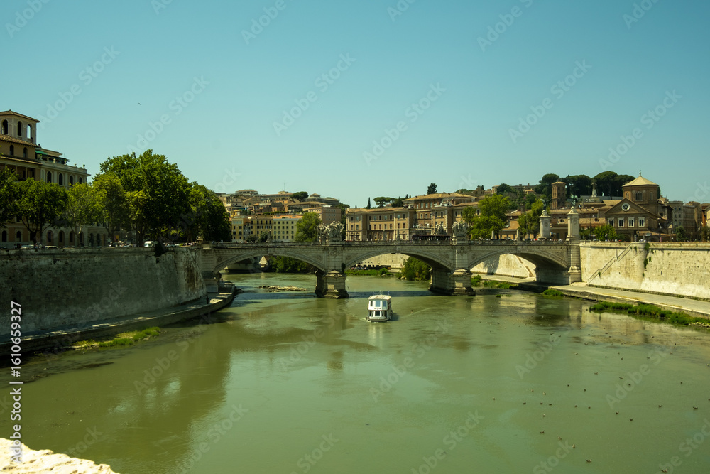 Fototapeta premium Roman riverboat in Summertime