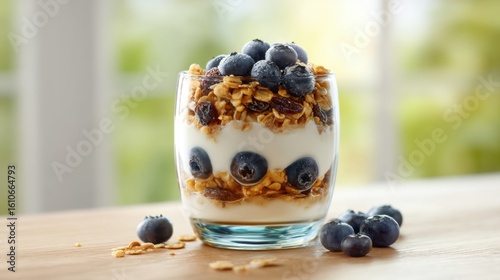 Delicious blueberry yogurt parfait recipe kitchen food photography bright fresh healthy dessert