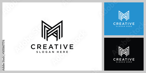 initial letter m logo vector design