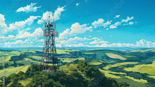 transmitter tower in the feild