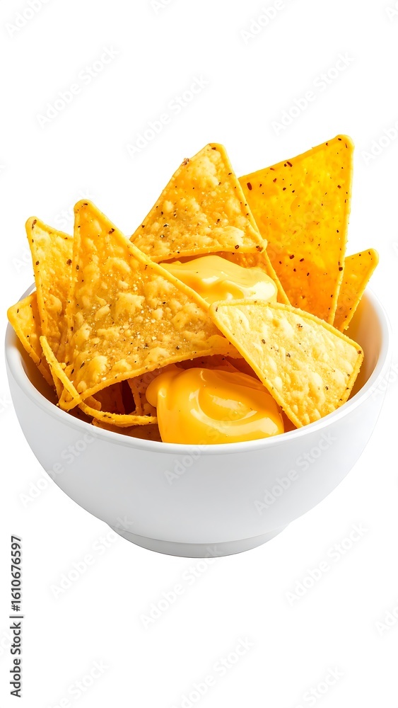 Cheesy tortilla chips in a bowl Cheesy tortilla chips in a bowl