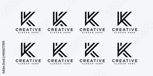 set of letter k logo vector design template