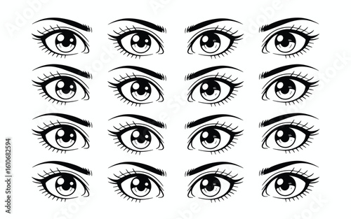Expressive Eye Silhouette Pack – Emotion-Rich Visuals for Character Design, Comics & Educational Use
