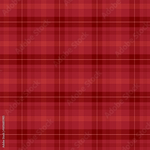 Plaid pattern with twill weave in burgundy, maroon red.Autumn winter tartan checkered seamless pattern.Vector illustration geometric background for fabric and prints.