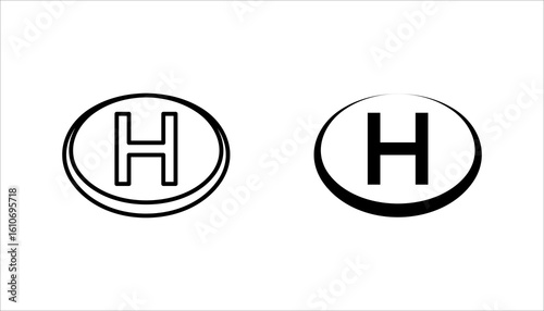 helipad icon, landing area for helicopters	
