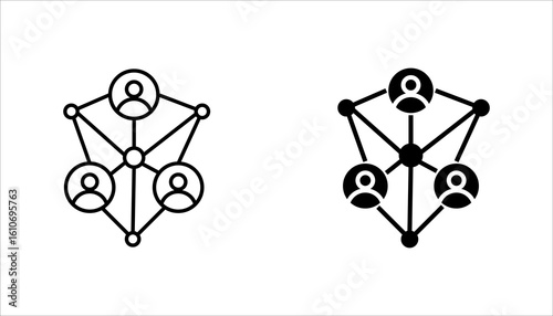 holacracy line icon for web vector illustration, pictogram isolated on white background. color editable	