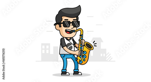 rock musician playing guitar