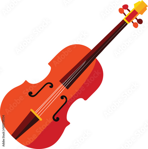 A simple vintage music violin icon black color vector