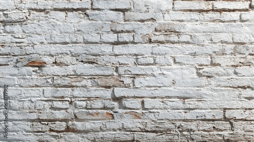 Close-up view of a rustic white brick wall, showcasing texture and aging details for architectural inspiration.