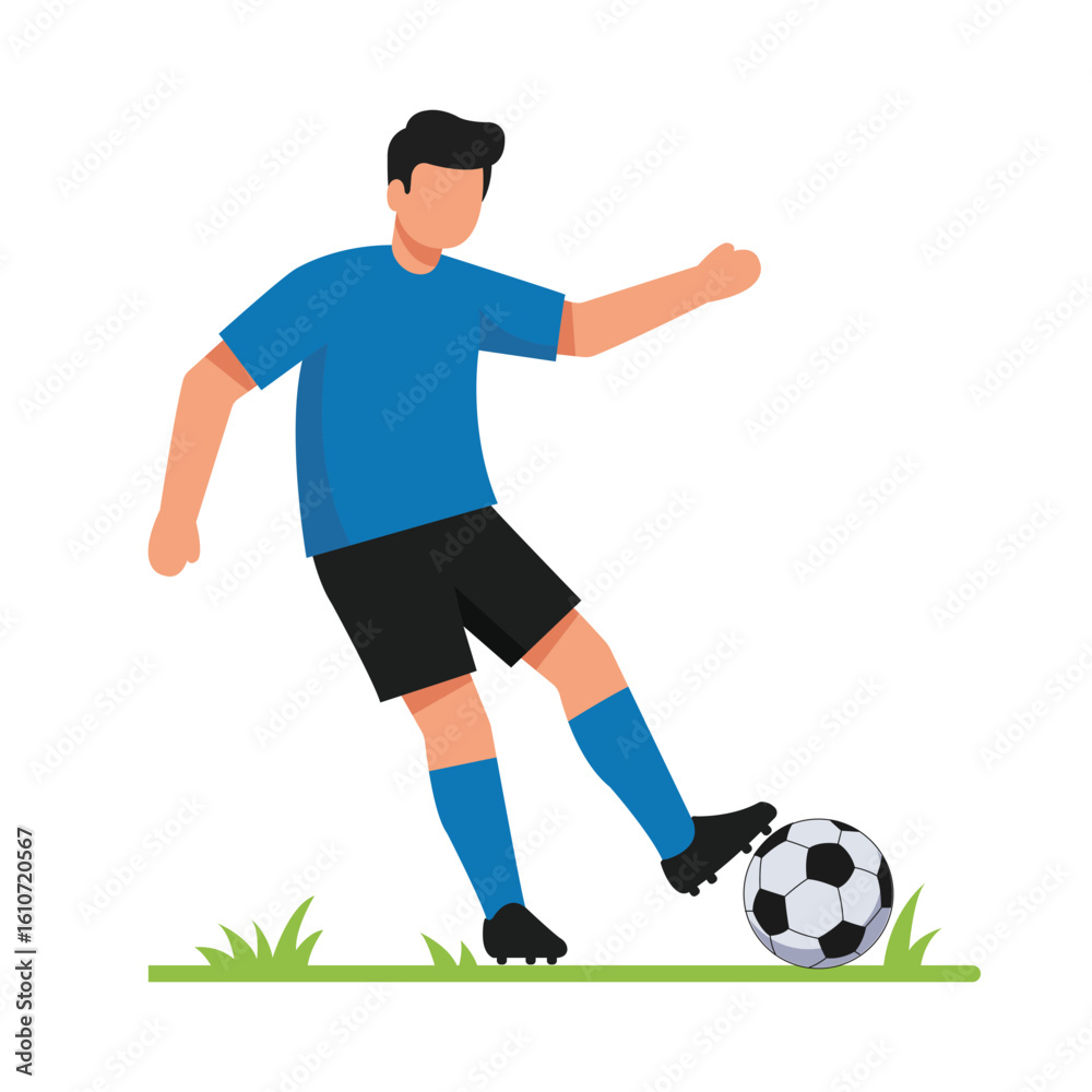 soccer player blue jersey vector design illustration soccer player blue jersey vector design illustration