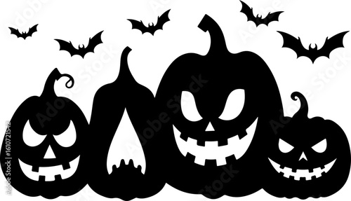 Halloween Pumpkin Faces art vector bundle