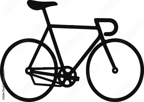 Simple outline drawing of a black road bicycle